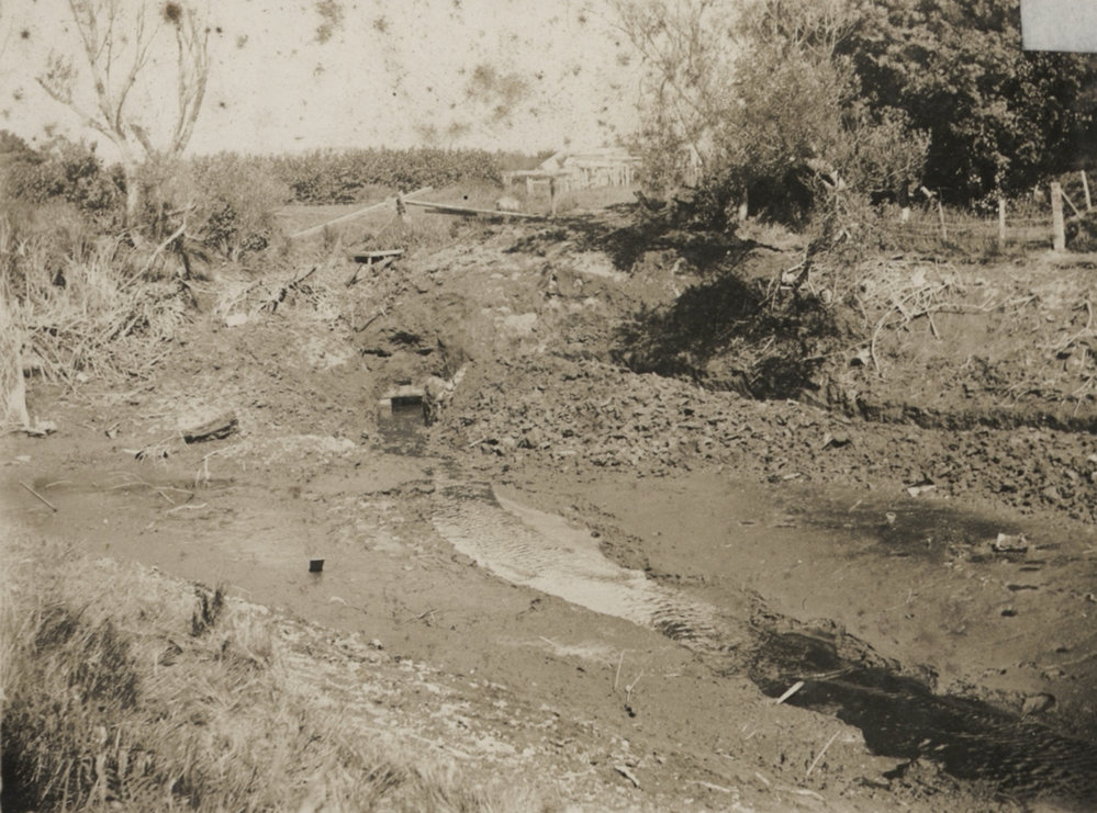 Water outlet into dried up river.