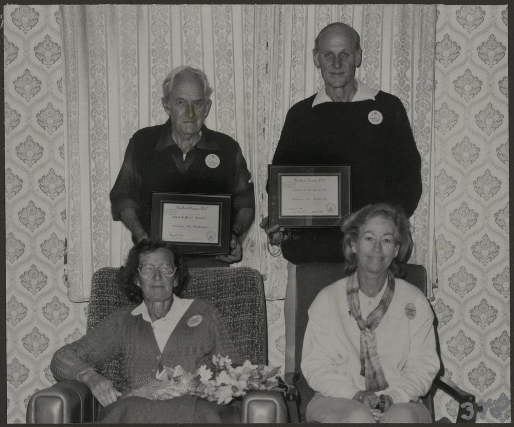 Life Membership awarded. Life Membership to Stratford Camera Club awarded to Charlie and Muriel Jemison and Doreen and Stan Long.