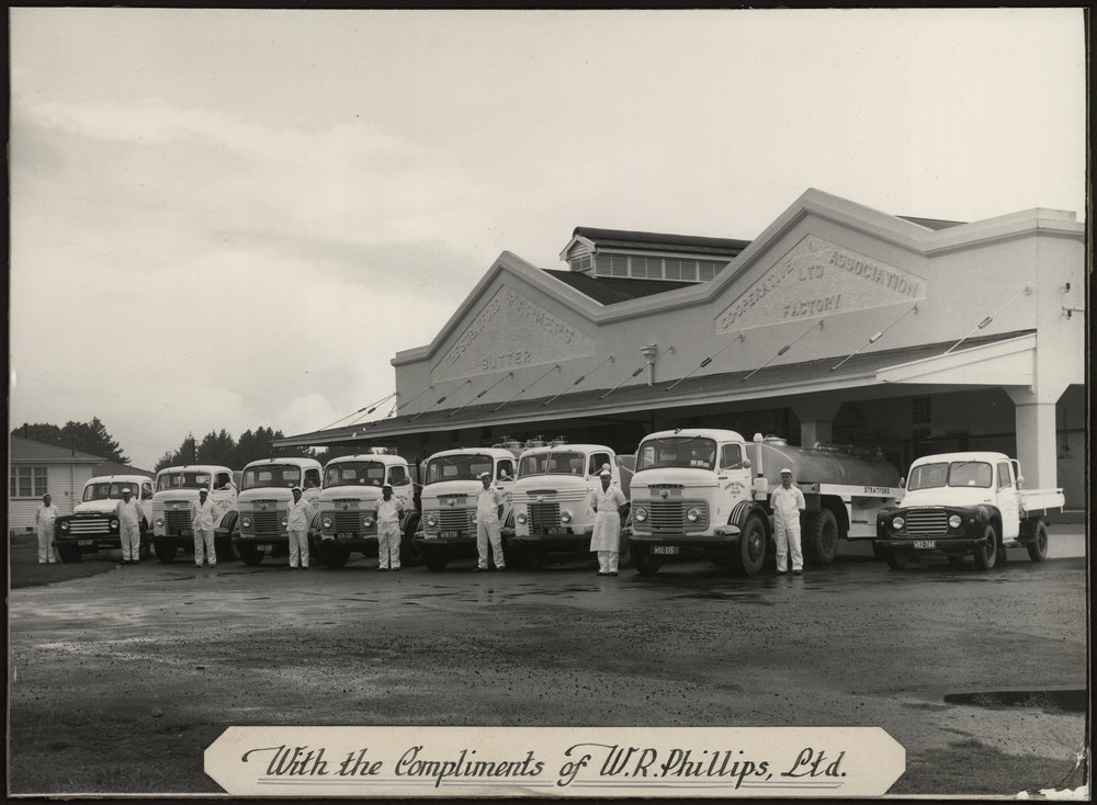 Stratford Dairy Company Fleet outside the Cloten Road factory 