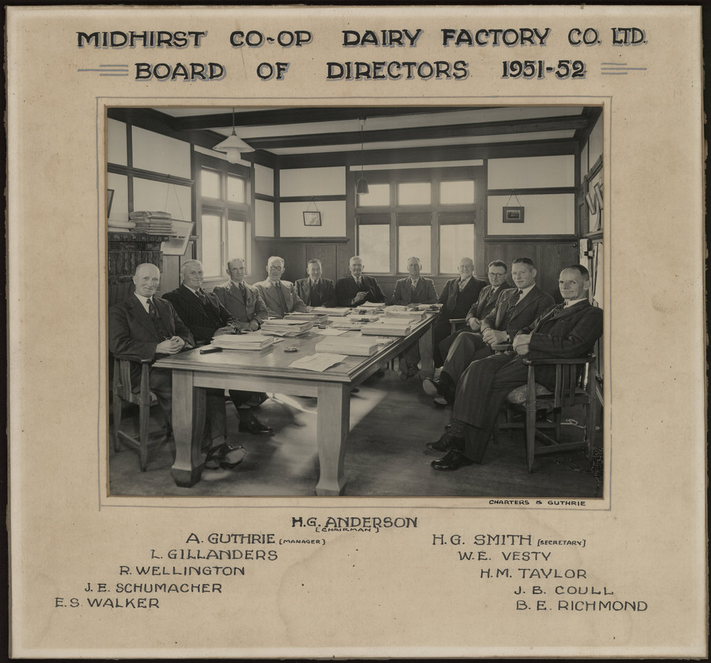 Midhirst Co-operative Dairy Company Board of Directors 1951-1952 