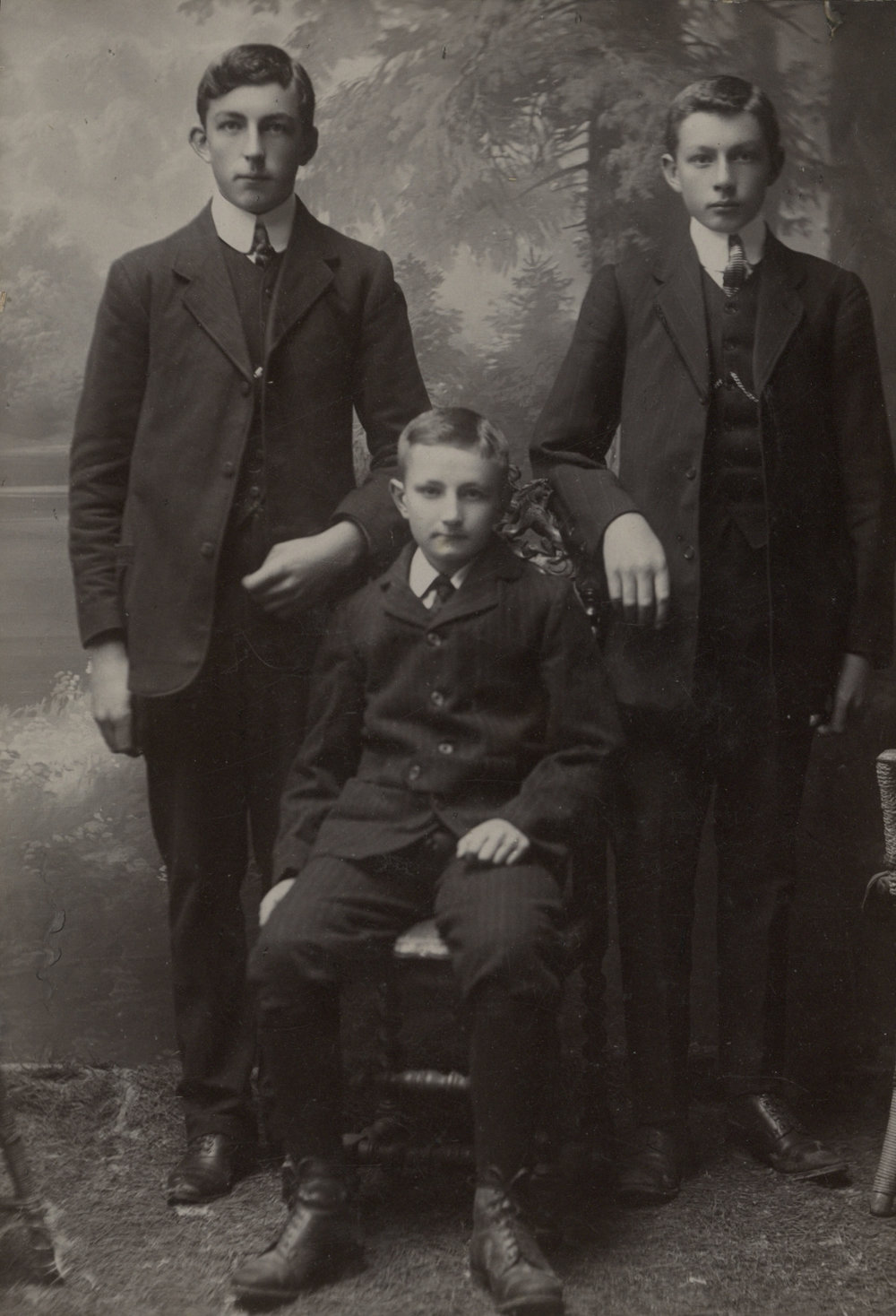 Three unidentified young men, date unknown