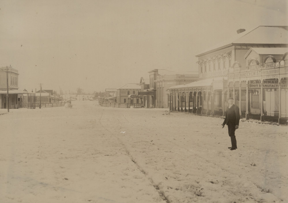 Stratford with a heavy fall of snow 