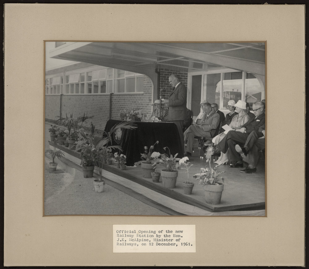 Official opening of new railway station, 1961