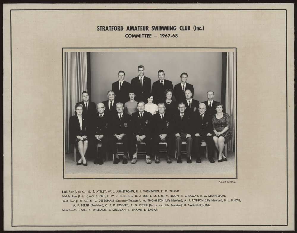 Stratford Swimming Club Committee, 1967-1968