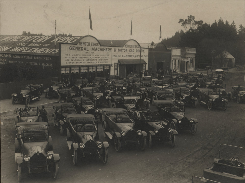 The impact of the motor car: outside Newton Kings, Stratford 