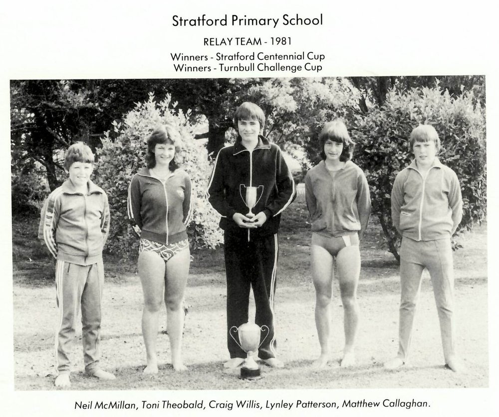 Stratford Primary School Turnbull Cup relay team 1981