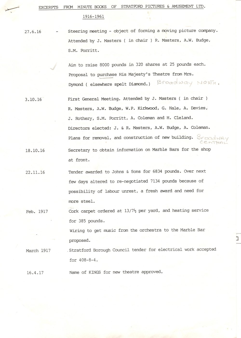 Kings Cinema Minutes - page 1