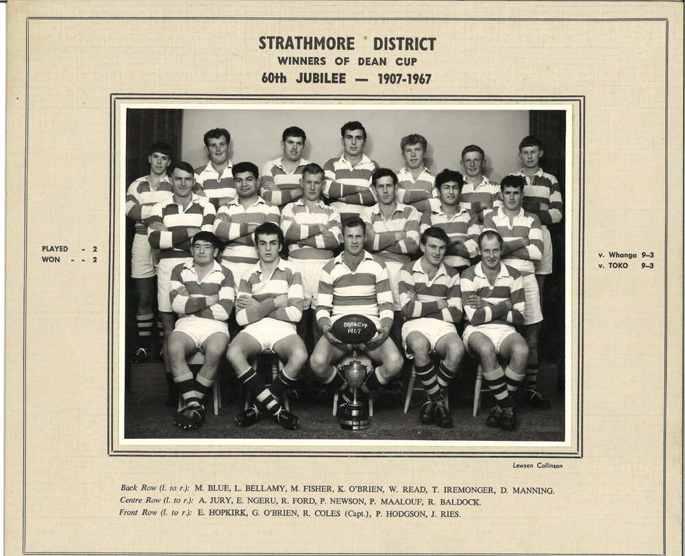 Strathmore Rugby Football Club Dean Cup 60th Jubilee Winners