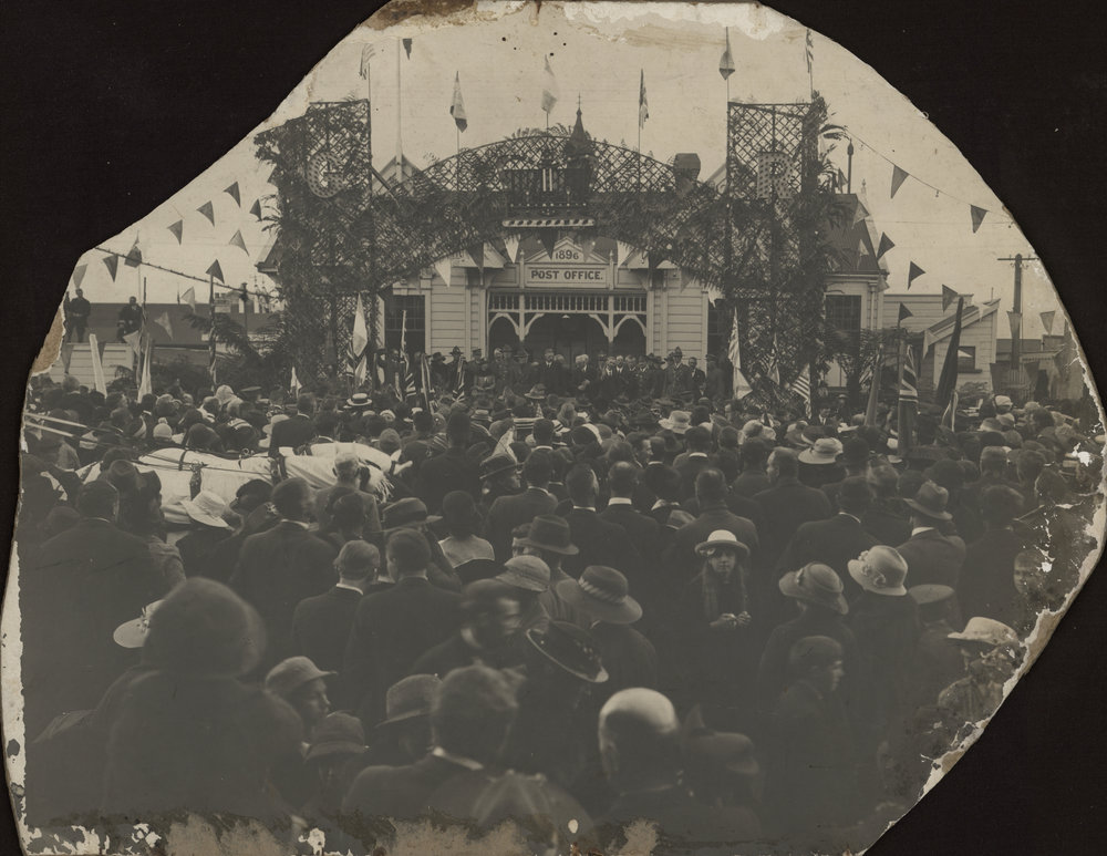 Ceremony outside Stratford Post Office 