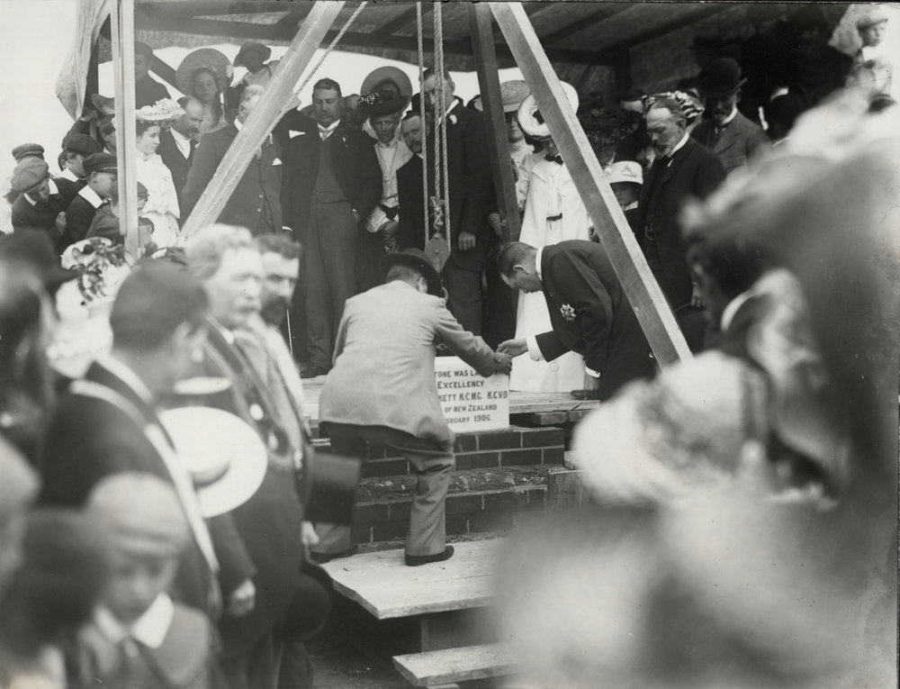 Laying of the foundation stone of the new Stratford District Hospital on 22nd February, 1906