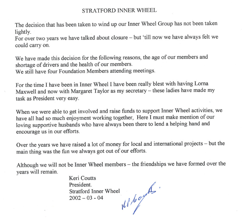 Stratford Inner Wheel