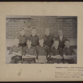 Stratford V Prefects and Leaders. Nine older boys and dog.