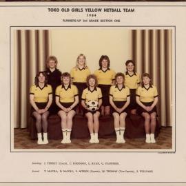 Toko Old Girls Yellow Netball Team, 1984