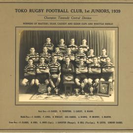 Toko Rugby Football Club 1st Juniors 1939