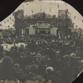 Ceremony outside Stratford Post Office 
