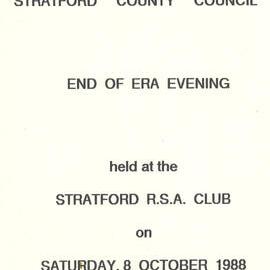 Stratford County Council End of Era Evening 1988