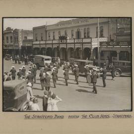 The Stratford Band passing the Club Hotel 