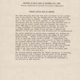 Opening cattle sale at Awakino 