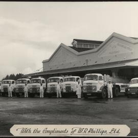 Stratford Dairy Company Fleet outside the Cloten Road factory 