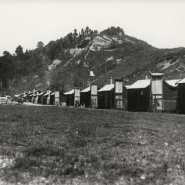 Tangarakau railway workers' huts c. 1930
