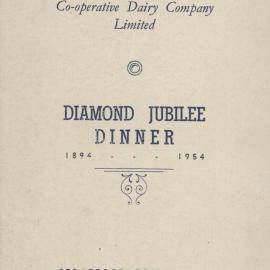 Stratford Co-operative Dairy Company Diamond Jubilee Dinner 