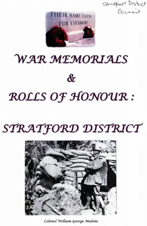 War Memorials and Rolls of Honour - Stratford District